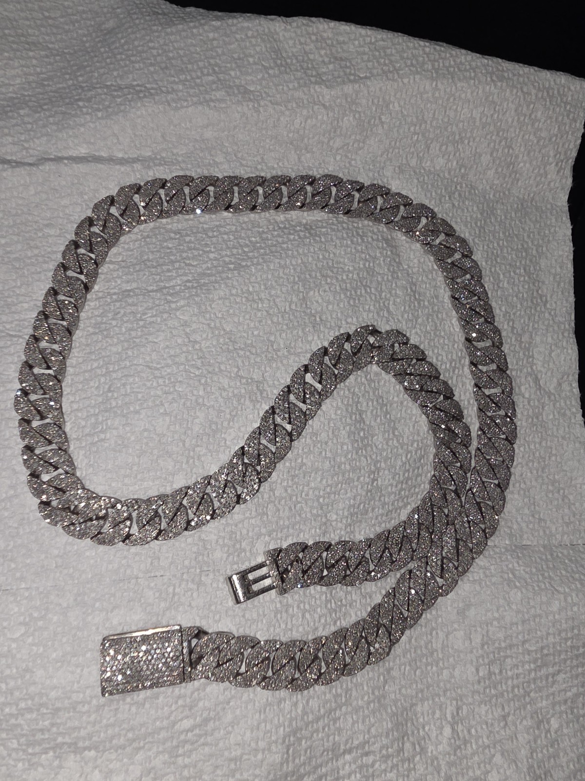 Natural Diamond 14ct,22inch,10mm Silver Unique Miami Cuban Chain Necklace