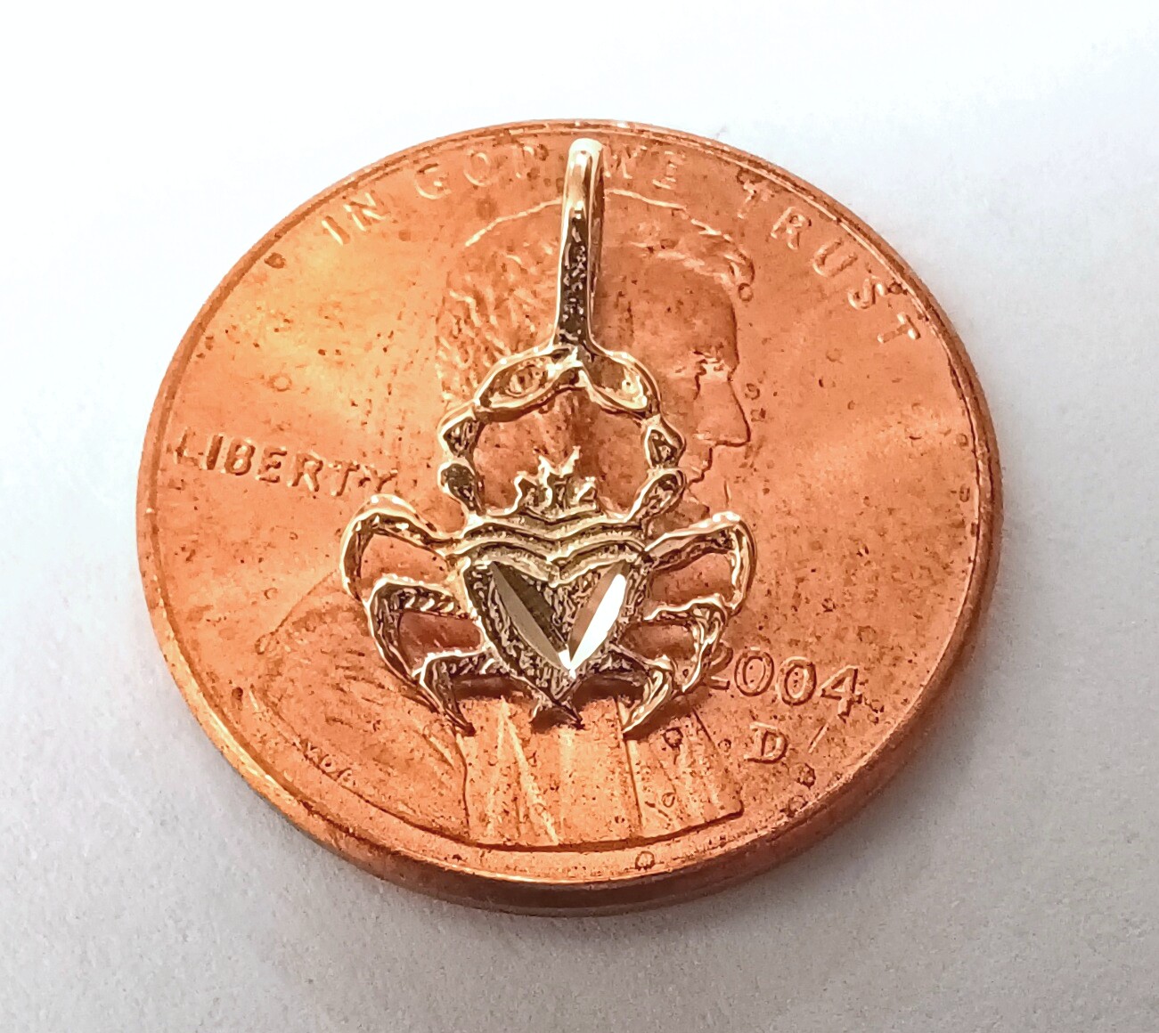 New 14k Yellow Gold Cancer Zodiac Charm Pendant