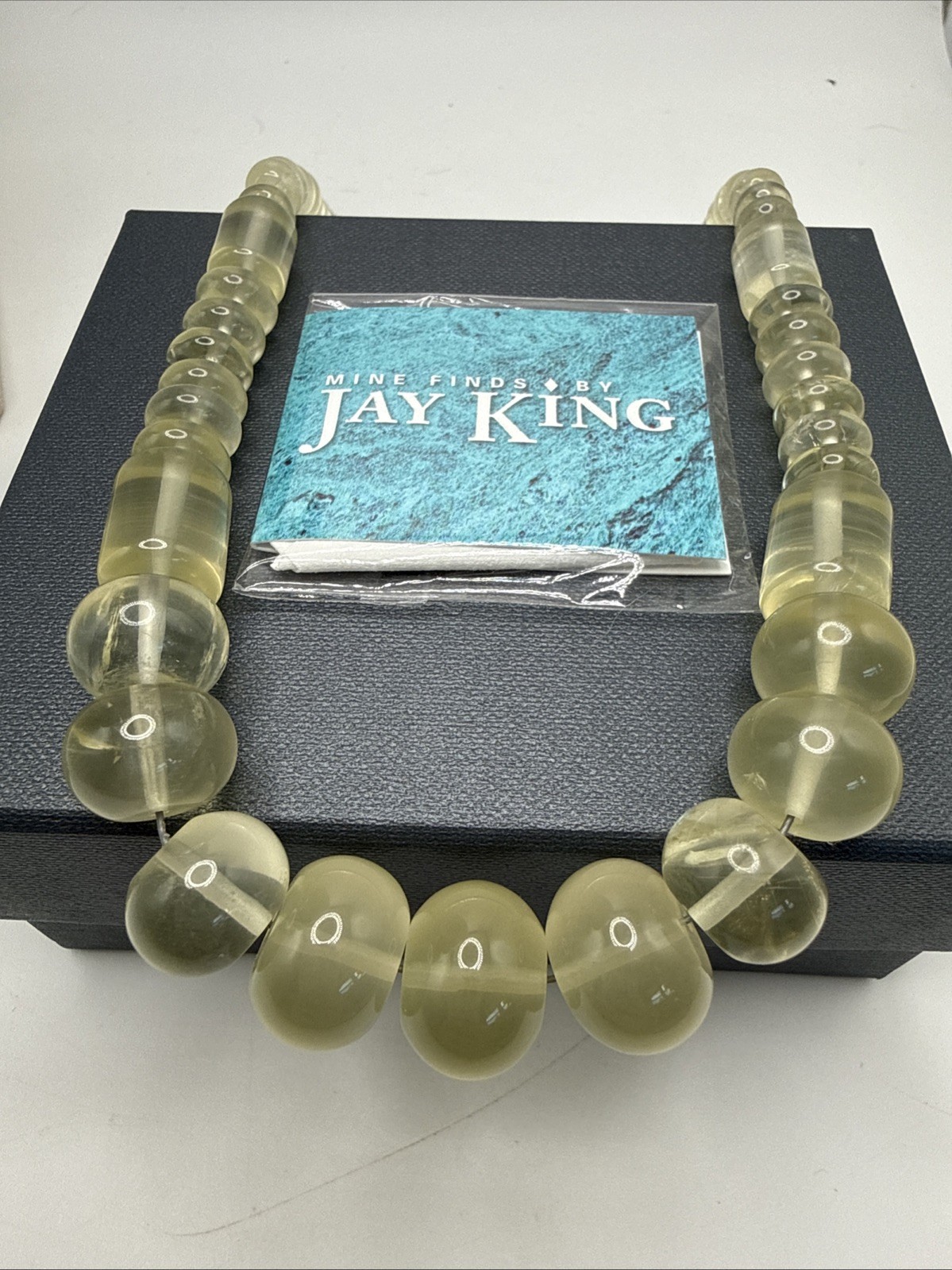 Jay King Natural Brazilian Lemon Citrine Graduated Bead Sterling Silver Necklace