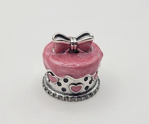 925 Sterling Silver Birthday Cake Charm Pendant For Bracelet/Necklace