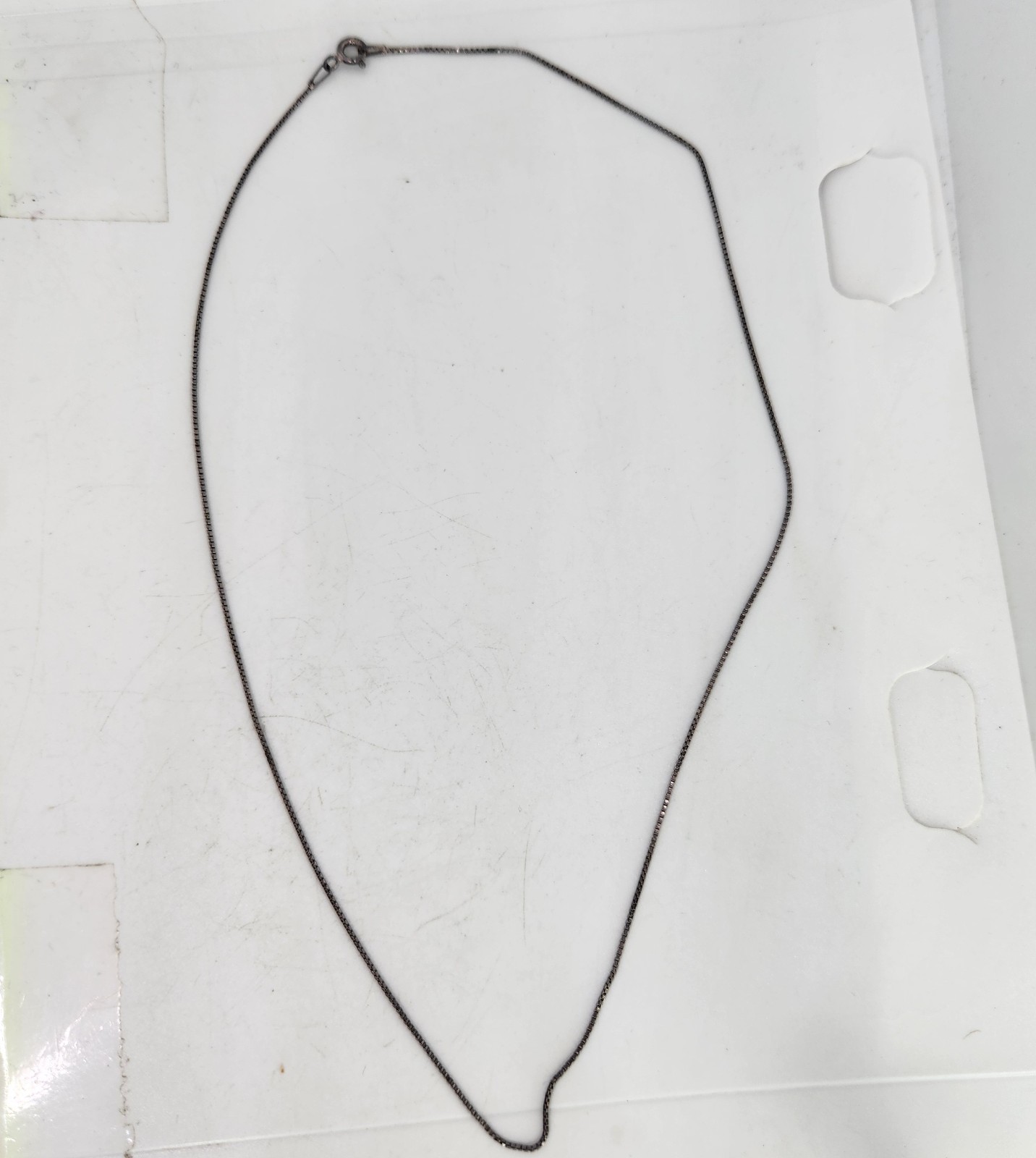Vintage 925 Italy Sterling Silver Dainty Thin Box Chain Necklace 18″