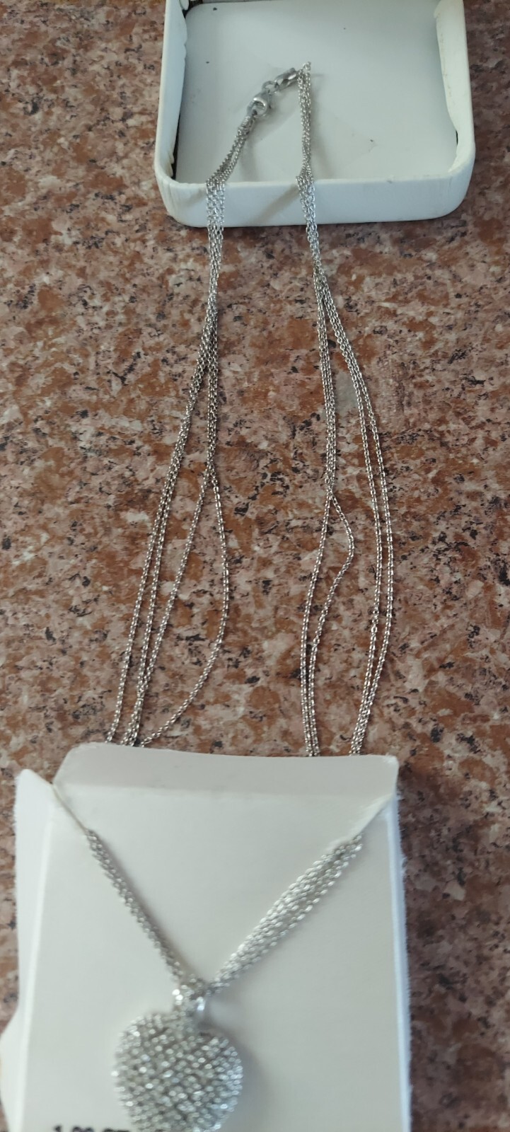 Sterling 1.00 Carat T.W. pave’ Diamond Heart Pendant Necklace MSRP: $495 A4308YS