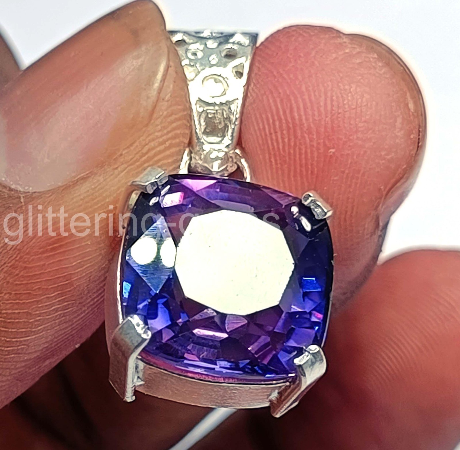 25.20 Ct Natural Color Change Alexandrite Pendant 925 Sterling Silver Gems 5AOA