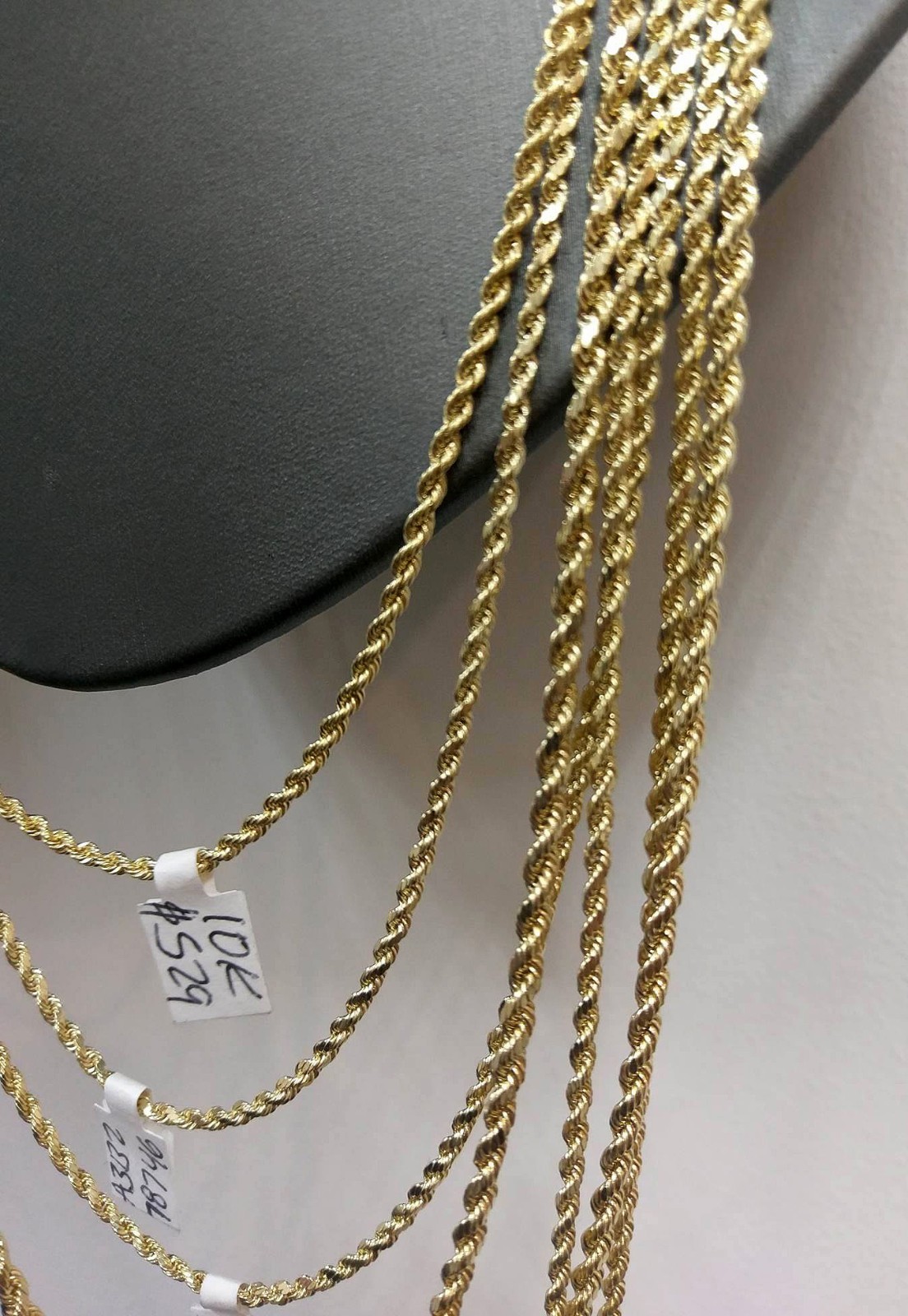 Real 10k Gold Rope Chain Necklace 2.5mm 16″ 18″ 20″ 22″ 24″ 26″ 28″ Men Women