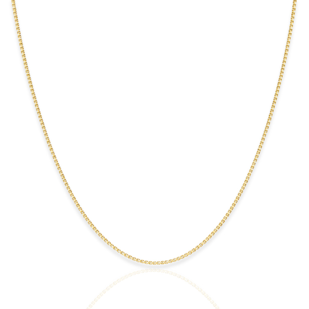 14K Gold Plated Sterling Silver Light Box Chain Necklace – 1mm