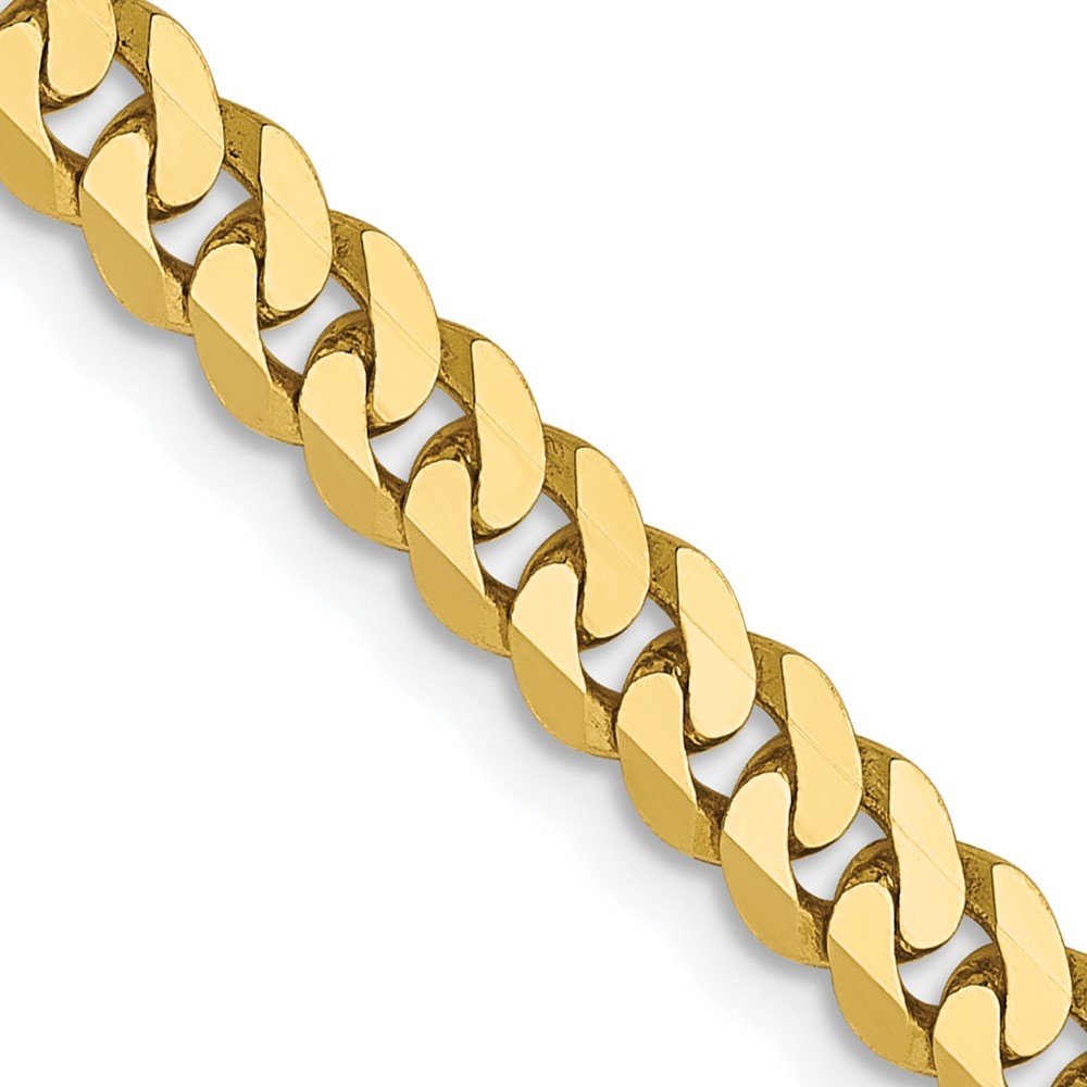 10K Yellow Gold 3.9mm Flat Beveled Curb Chain Necklace 18″ 10.01gm