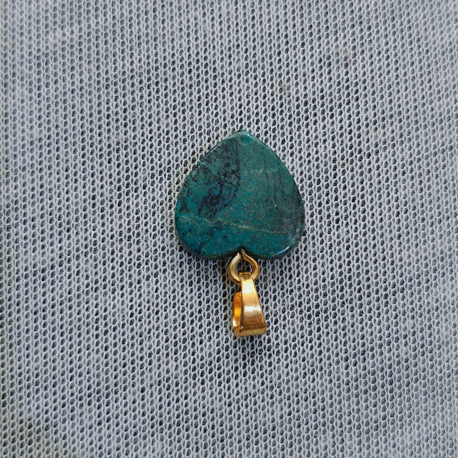 Natural Turquoise Gemstone Heart Pendant Turquoise Handmade Brass Hook Pendant