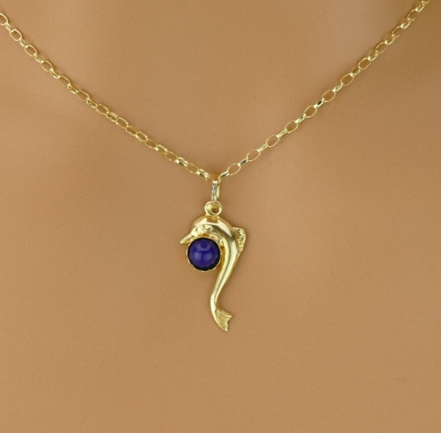 Dolphin Evil Eye,14ct Evil Eye,Gold Pendant,Gift for Childre,Gift for Adults