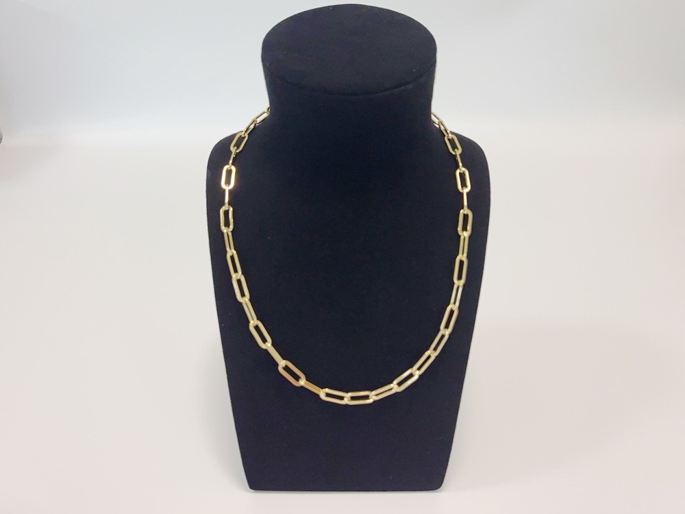 Real Genuine 10K Solid Yellow Gold Paperclip Chain Necklace 26″ 8mm Link