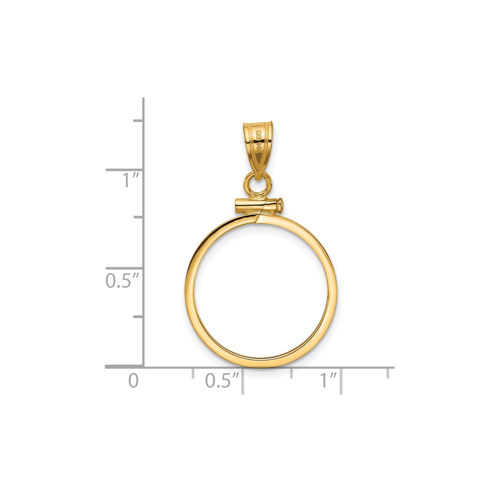 1¢ Lincoln Wheat Cent Coin Bezel 19mm Reeded Edge Screw Top 14k Yellow Gold