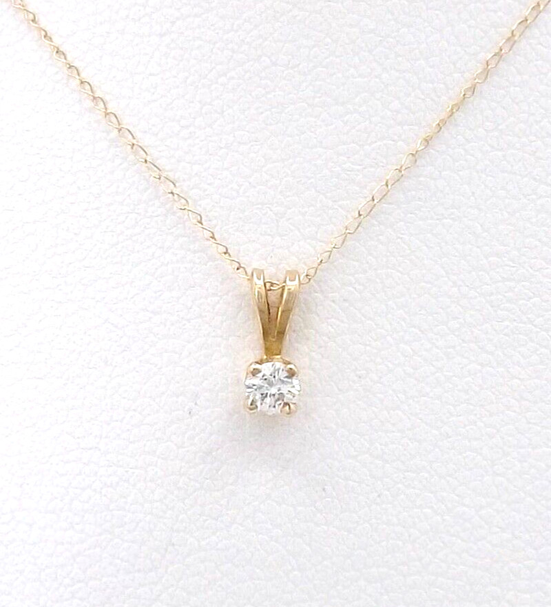 14k Gold Baby First 1st Diamond Pendant Necklace 13in April Birthstone New