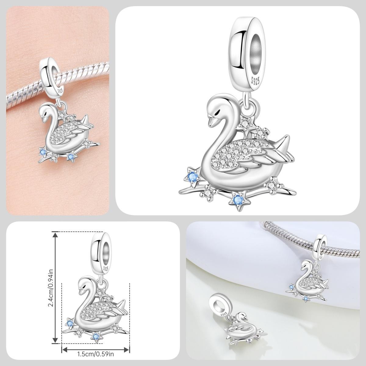 Blue Charm 925 Sterling Silver Ocean Pearls Betta Fish Pendant Birthday Party Gi