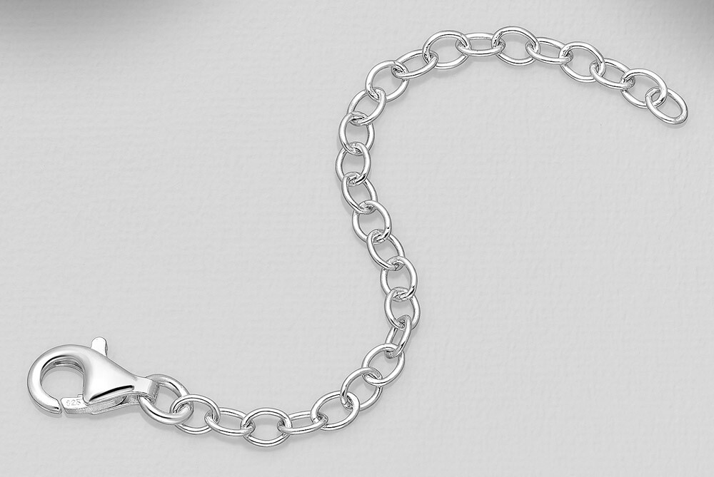 3″ Solid Sterling Silver Open Link Chain Necklace Extender 76x3mm Lobster Clasp