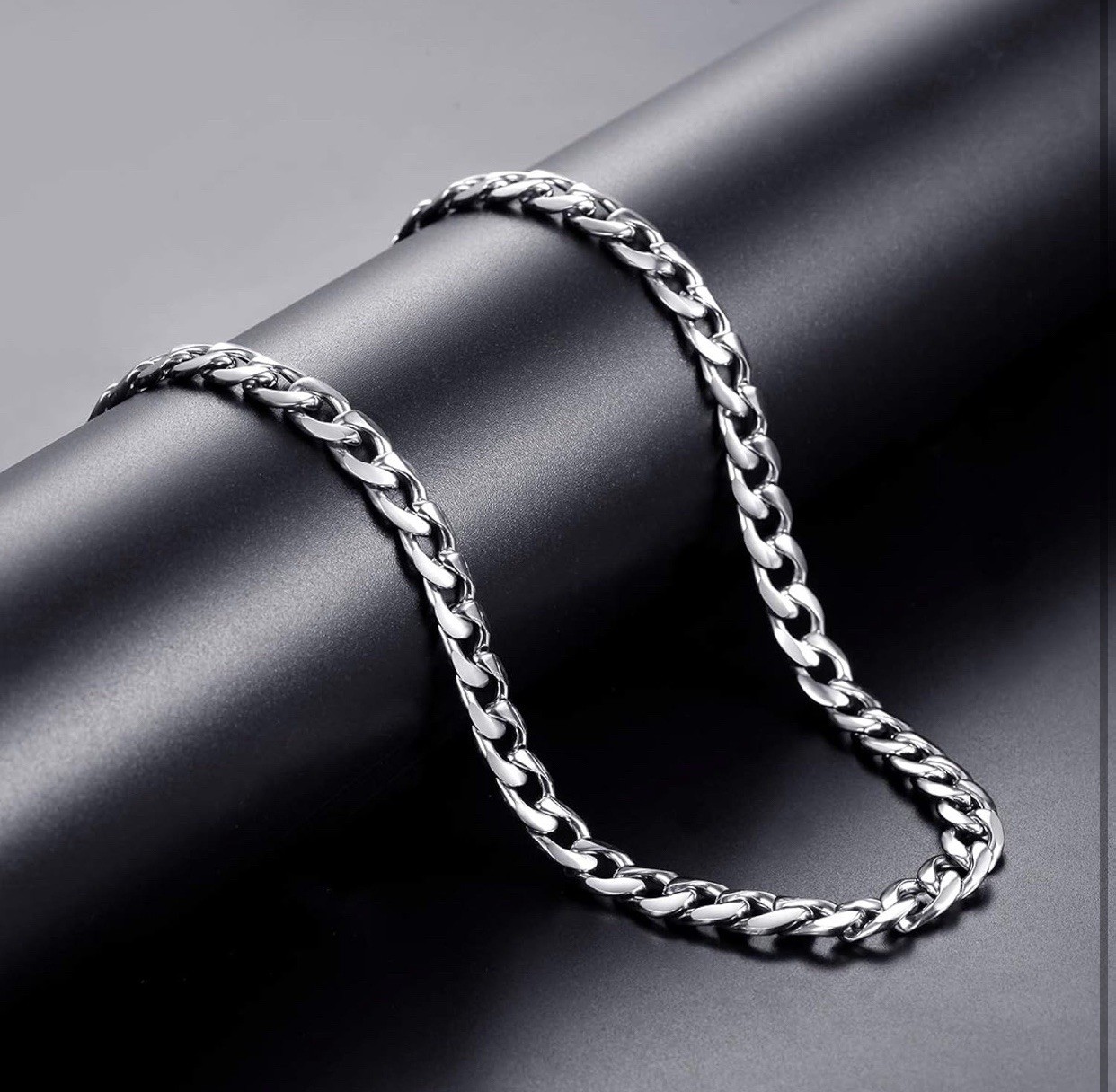 18” Stainless Steel Cuban Link Chain Silver Necklace Gift for Men Women NEW