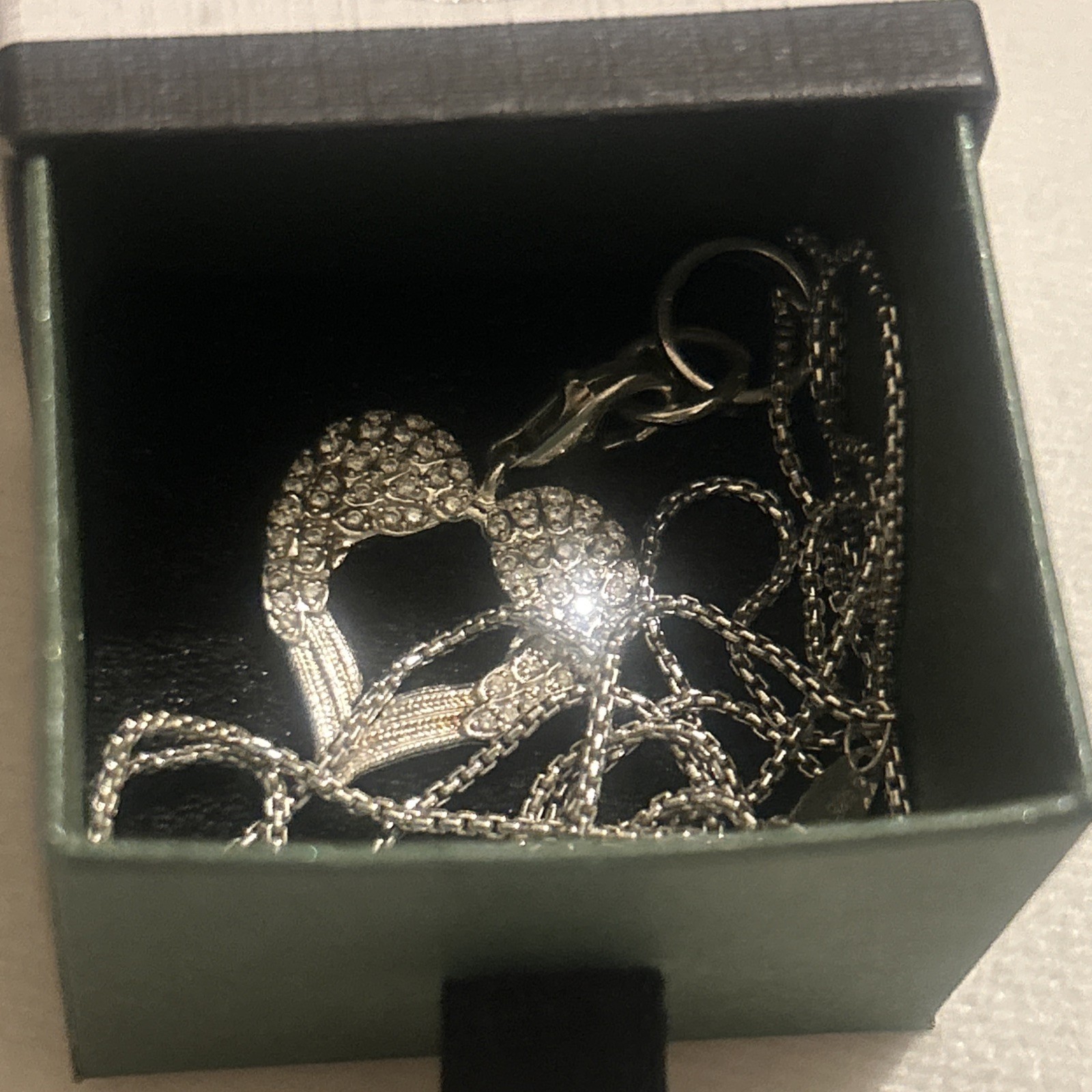 Rare Thomas Sabo 925 Silver Sparkly Clear Stone Set Heart Pendant 70cm TS Chain