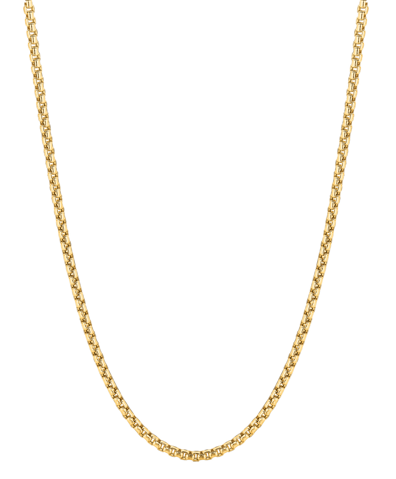 14k Yellow Gold 18″ Round Box Link Pendant Chain/Necklace 1.3 mm 2 Grams
