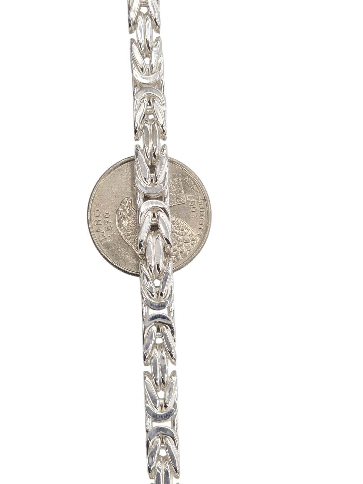 925 Sterling Silver Byzantine Chain 6.5 MM for Men and Women