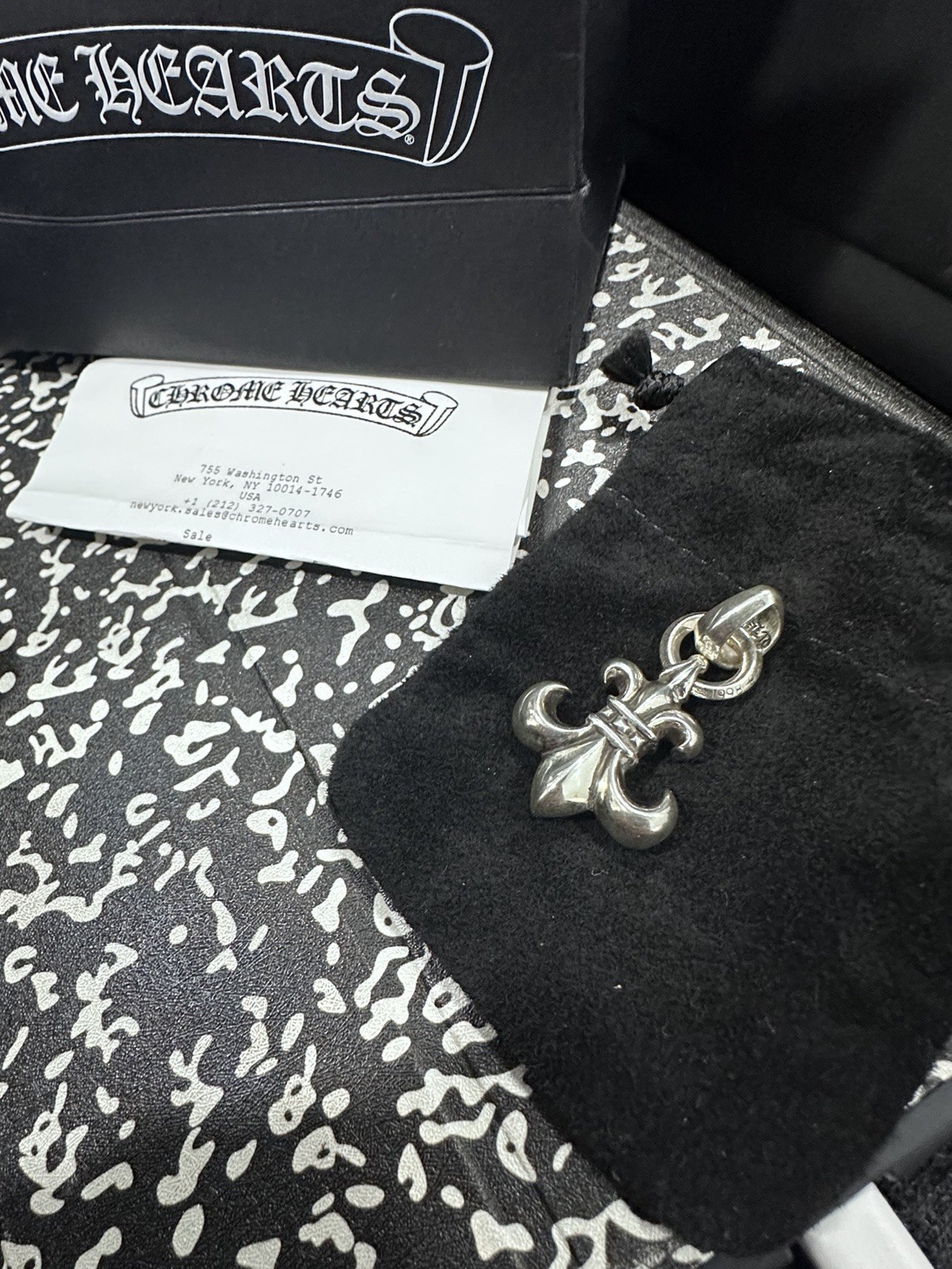 Chrome Hearts 925 Sterling Silver Fleur-de-Lis Pendant With Bale *BRAND NEW*