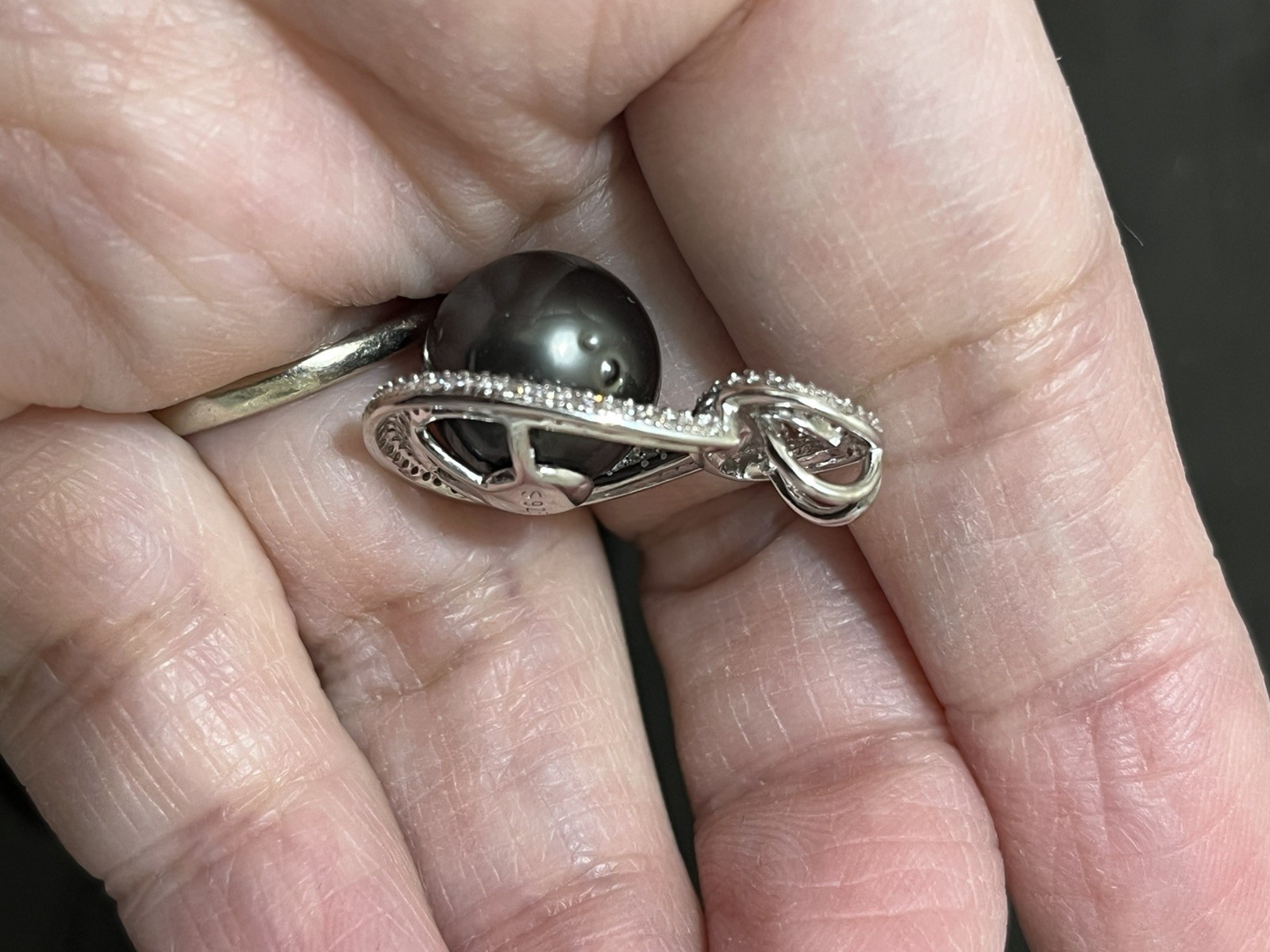 12mm Tahitian Natural South Sea Pearl Pendant Only With s925 accessories