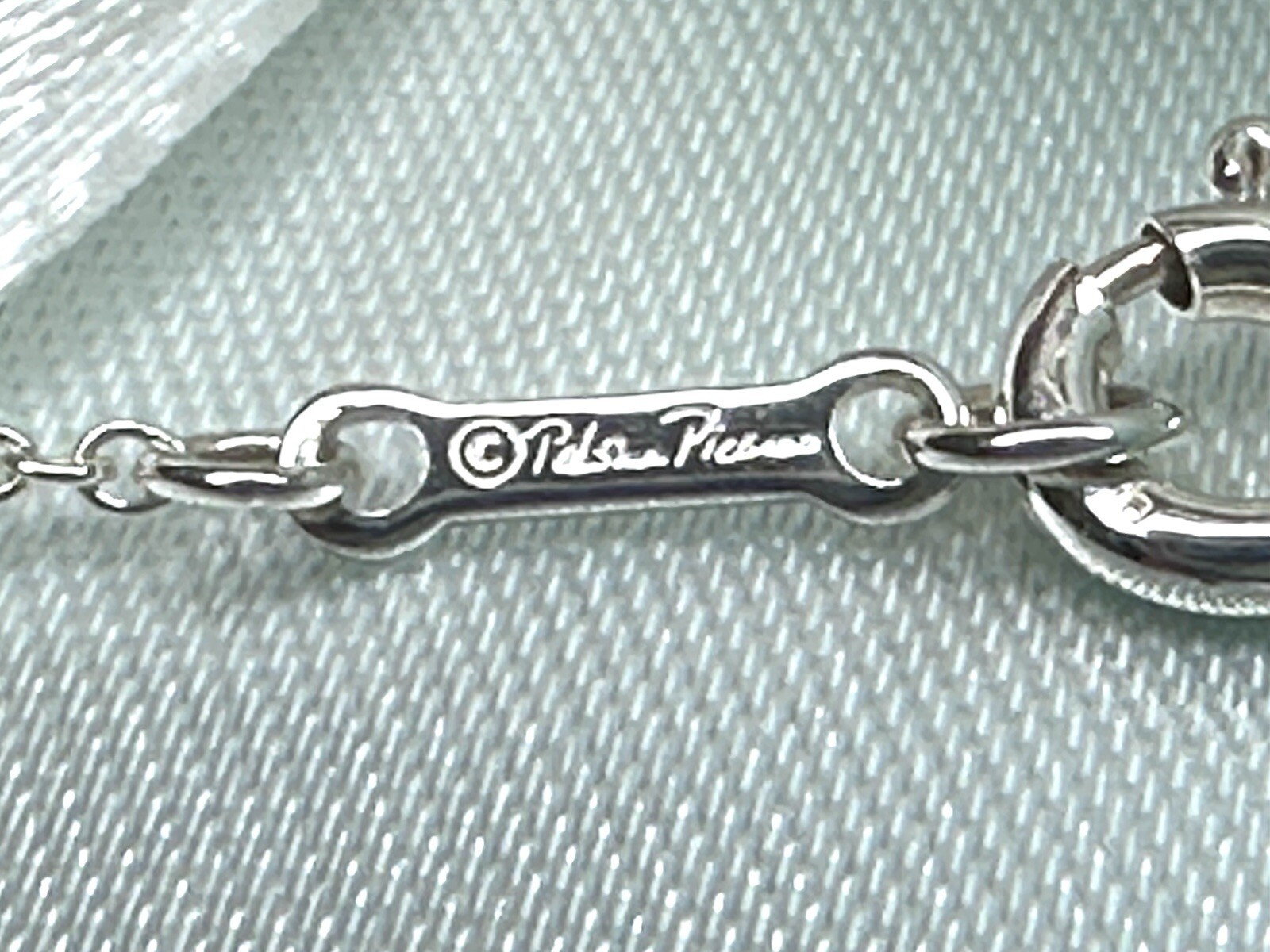 Tiffany & Co Paloma Picasso Enamel Stripe/925 Sterling Silver Heart 18 “Necklace
