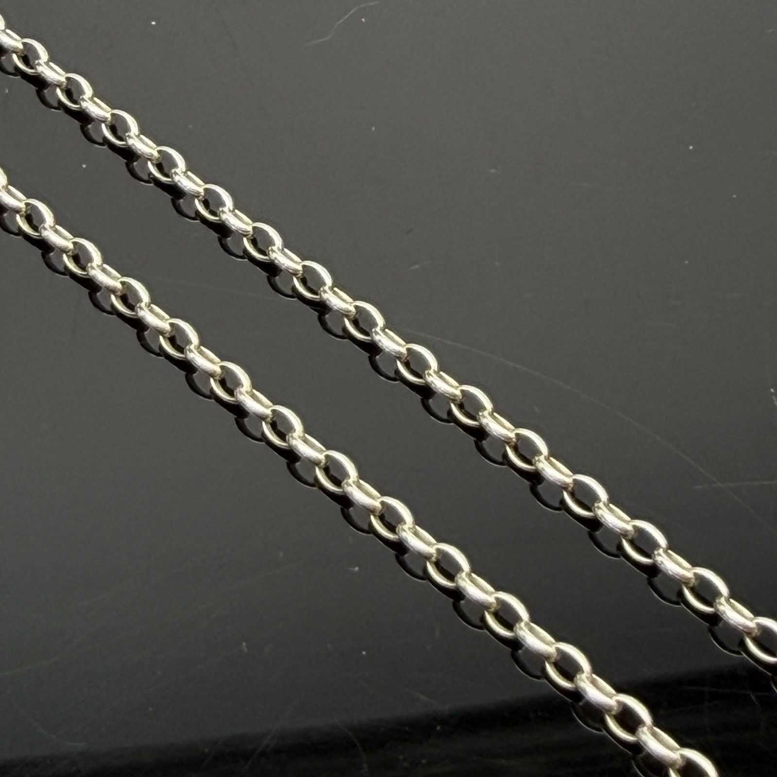 Shablool Didae Sterling 925 Silver Israel 1.5mm Rolo Chain Necklace 30″+2″ Long