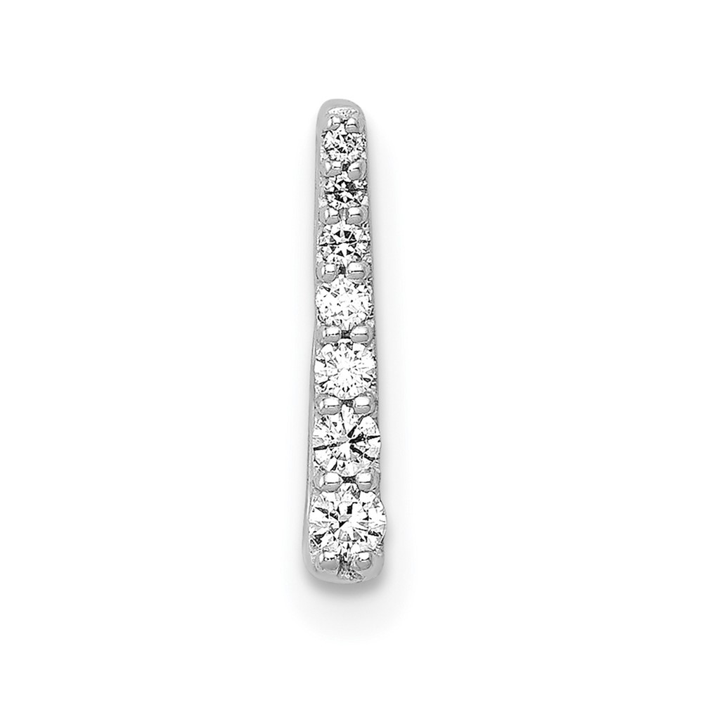 14k White Gold 1/10 carat Diamond Fancy Chain Slide Necklace 0.3g Mens Womens
