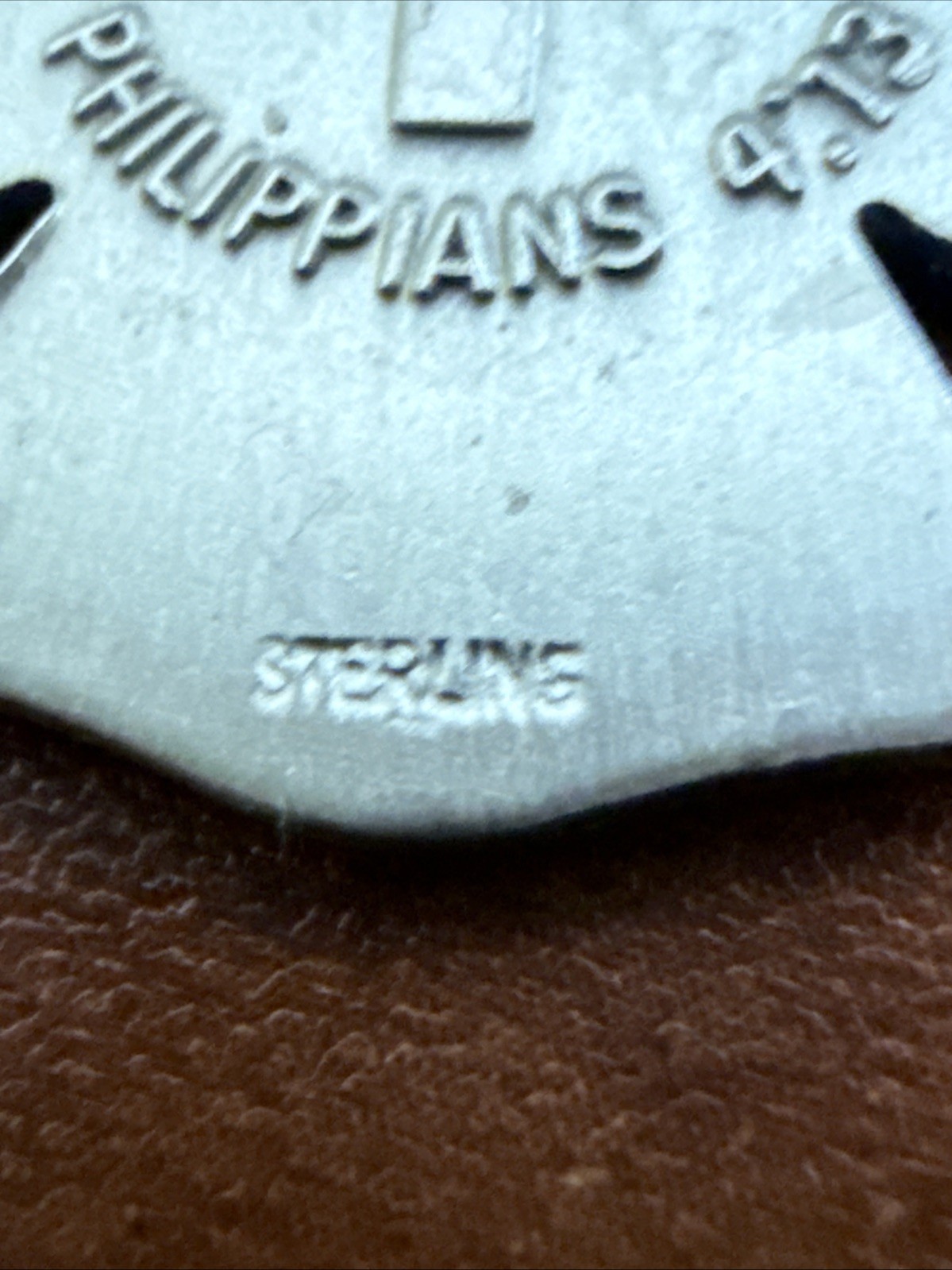 Men’s Sterling Silver Fire Fighter Shield Medal Cross Philippians 4:13 Necklace