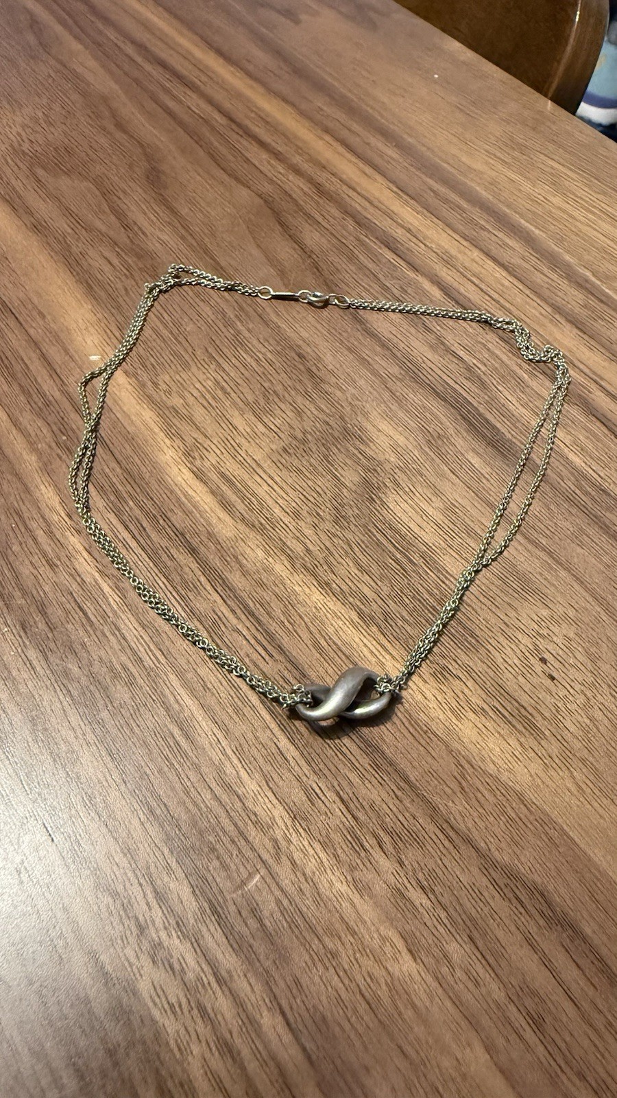 RETIRED GENUINE TIFFANY & CO INFINITY PENDANT NECKLACE STERLING SILVER 925 16″