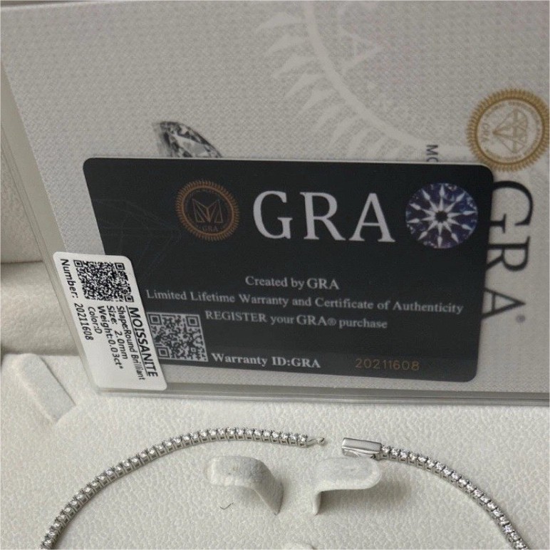 Moissanite Tennis Chain Necklace – 2mm | 16 in (40.6 cm) | 18K White Gold Plated