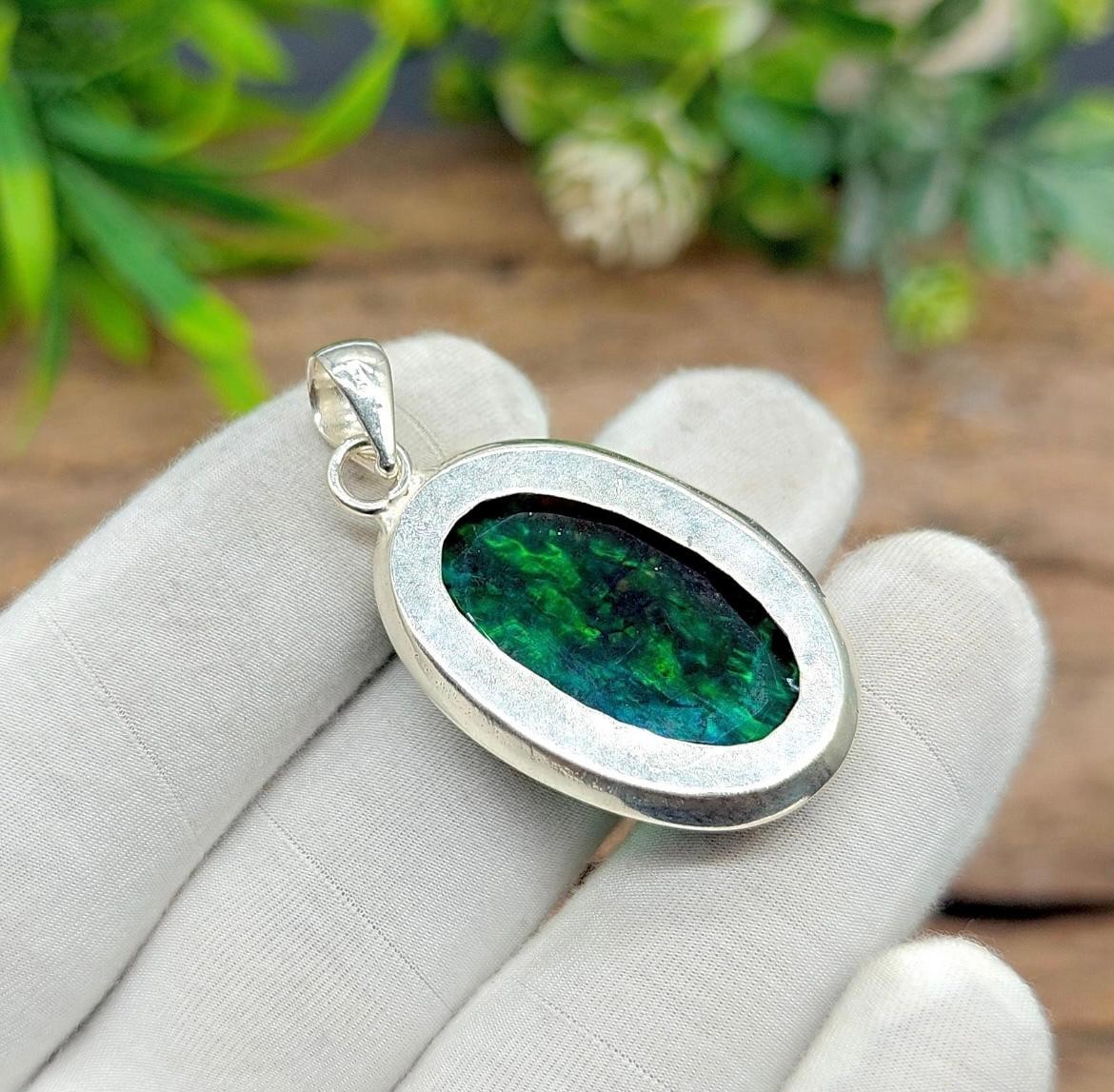 Ammolite Gemstone Pendant 925 Sterling Silver Jewelry, Handmade Pendant Gift