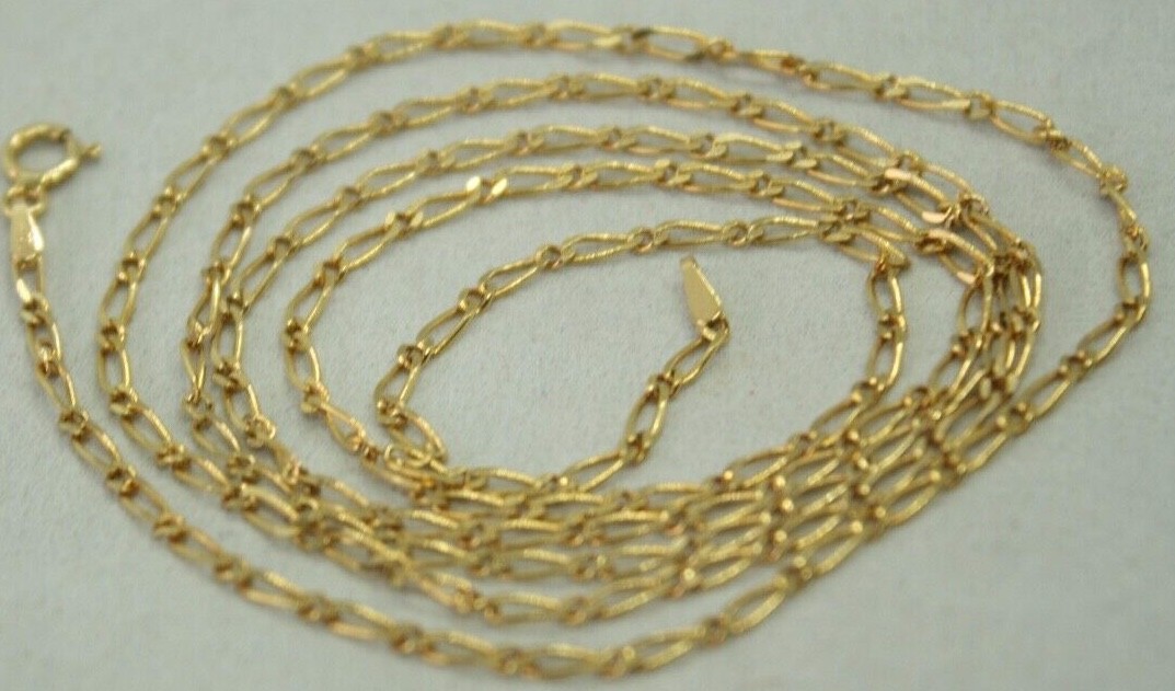 100% Genuine 9k Solid Yellow Gold 1:1 Figaro Necklace Chain Extra Long 70cm