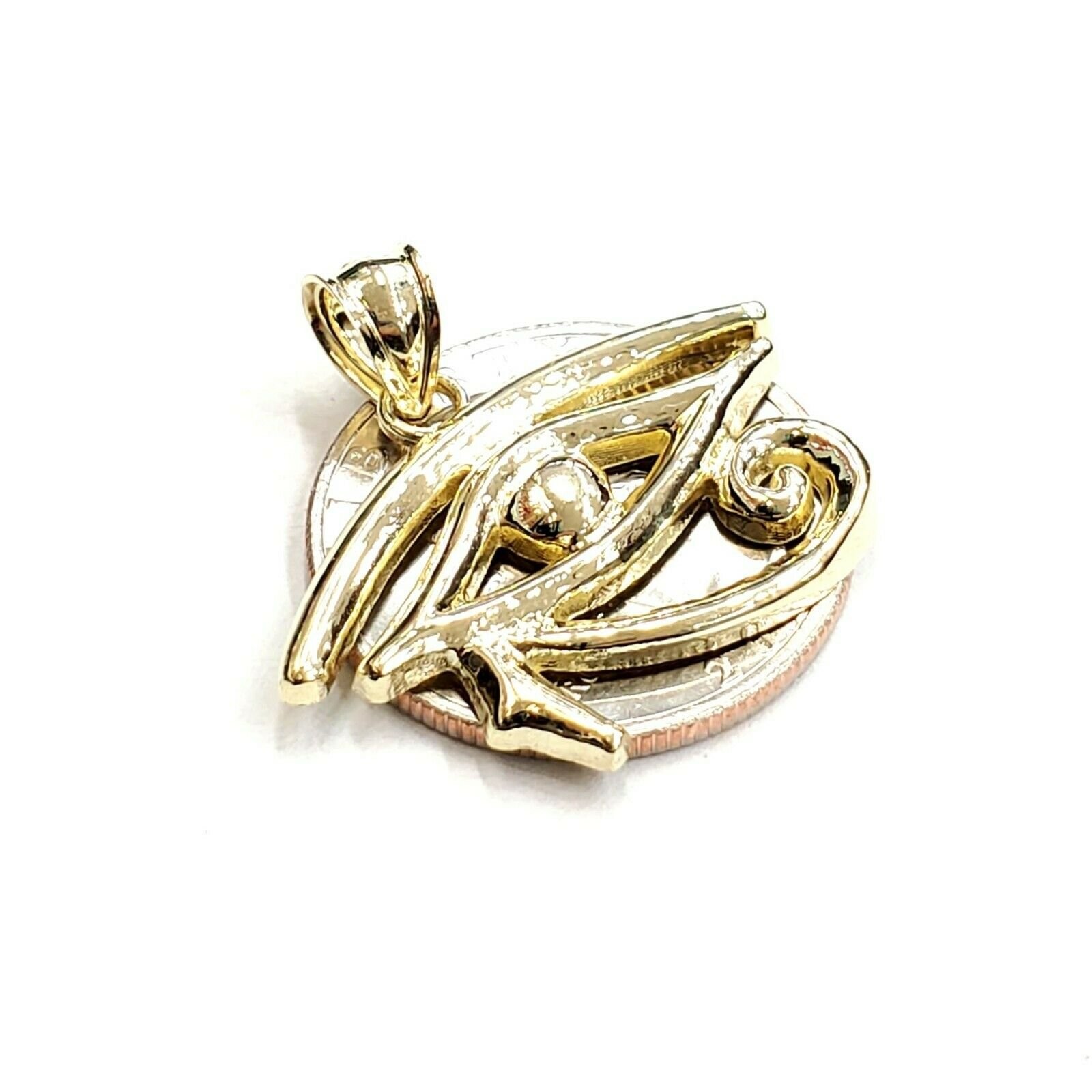 10k yellow Gold Egyptian eye of Horus protection Pendant fine gift jewelry 2.6g