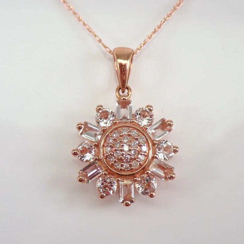 0.75Ct Round Natural Moissanite Women’s Pendant 14k Rose Gold Plated Silver