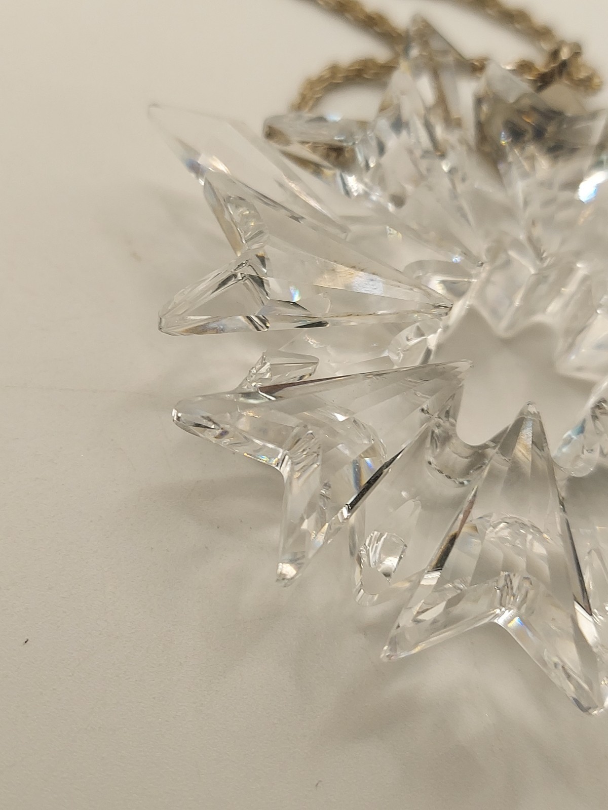 Swarovski Crystal Snowflake Star Pendant 925 Italy Rope Chain 28” 2003