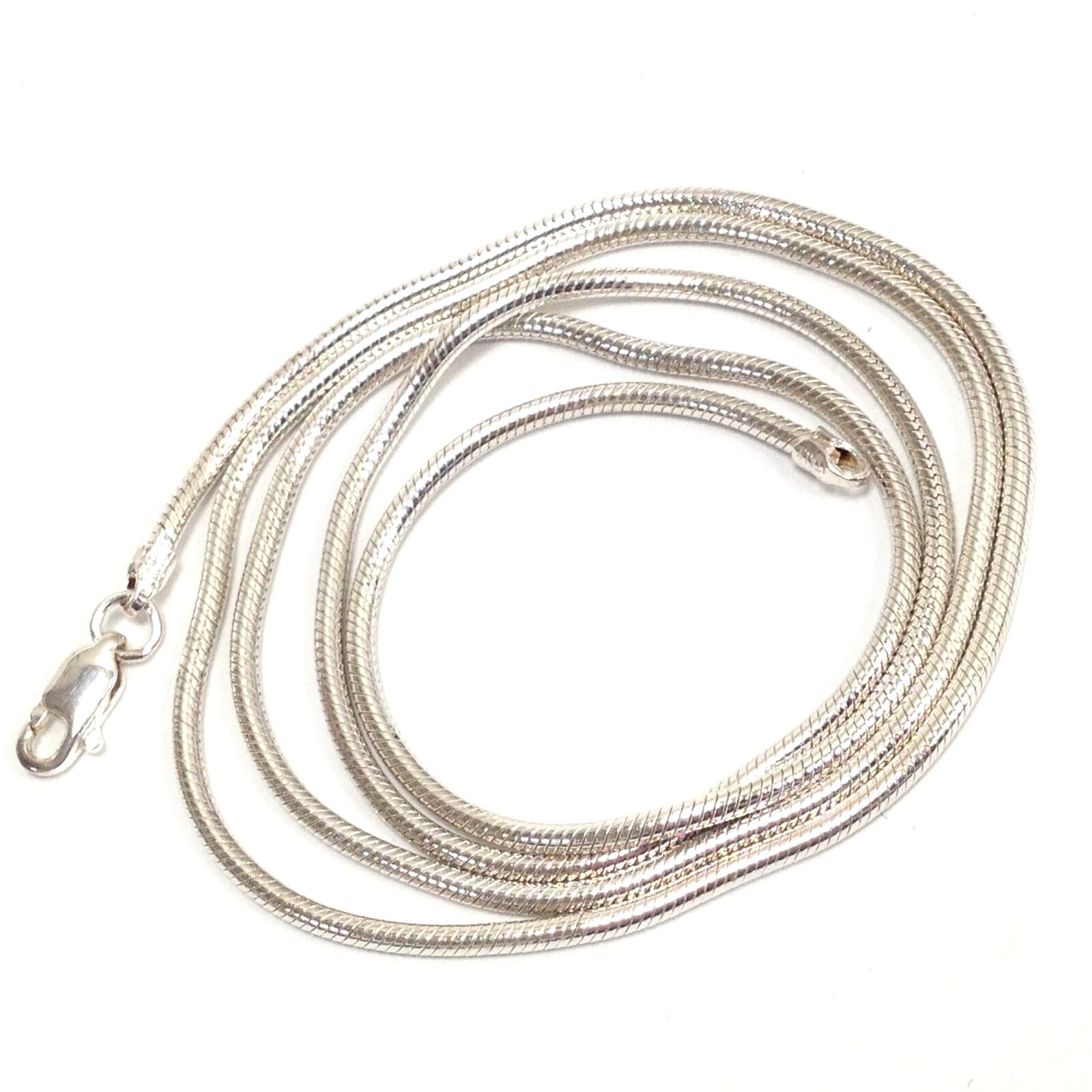 AGI Italy 925 Sterling Silver 1.8mm Thick Snake Necklace 24″ Lobster Clasp 15.6g