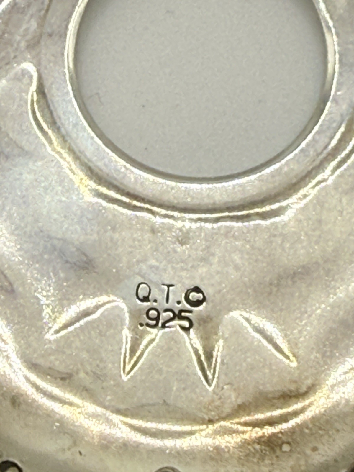 Southwestern Sterling Silver Pendant Quoc QT 925 Lapis Nugget Dangle Etched