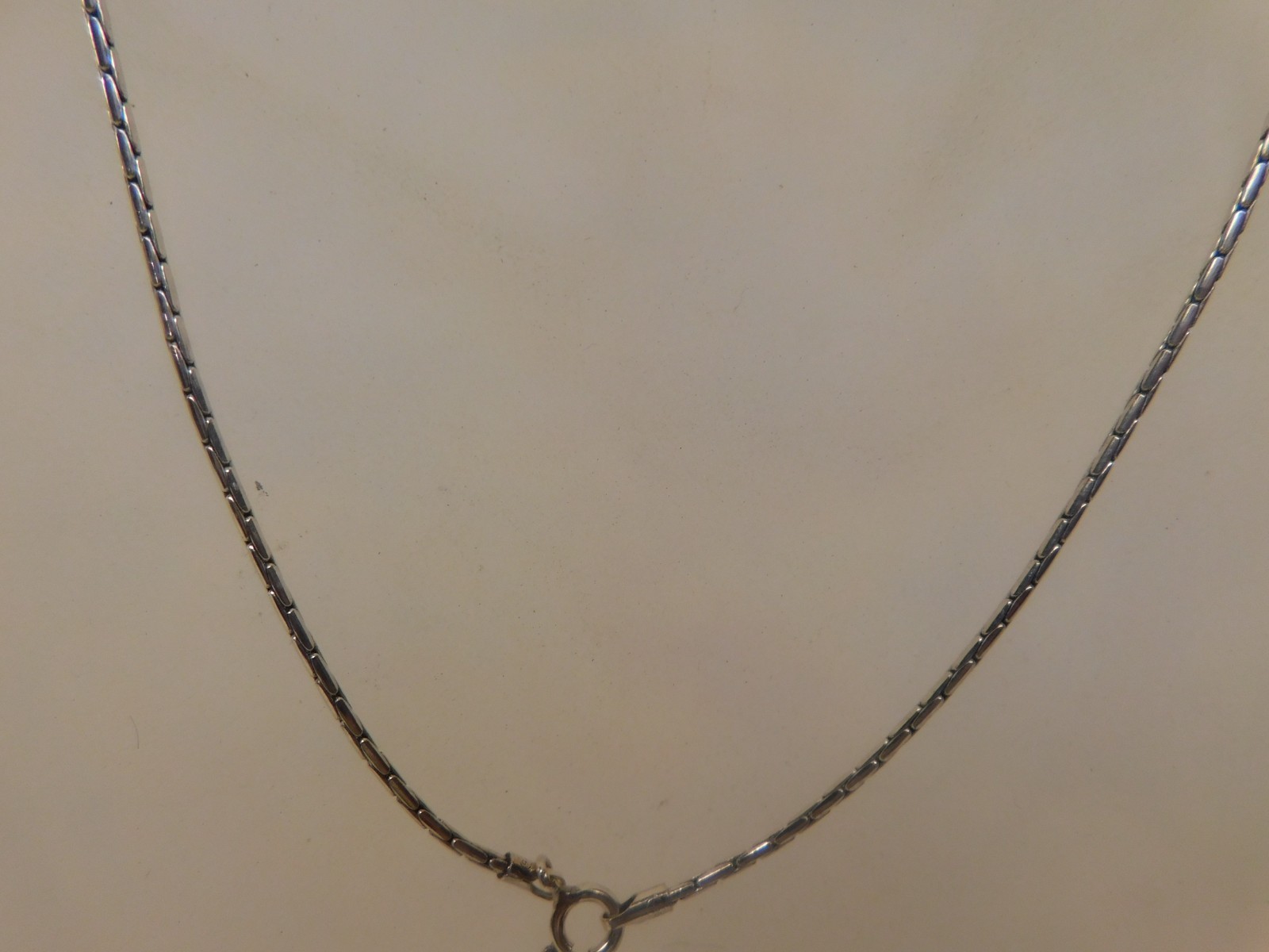 Vintage 925 Solid Sterling Silver Round Interlocking Bar Chain 2.25mm 21″ L
