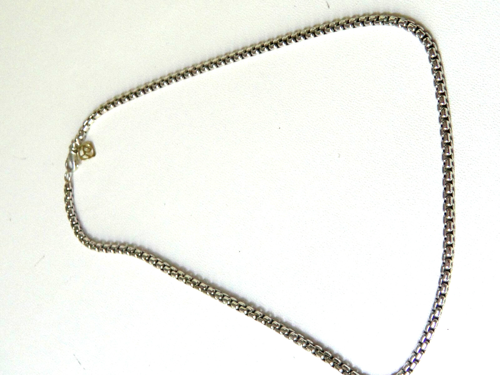 DAVID YURMAN 14K GOLD STERLING SILVER 3.6mm BOX CHAIN NECKLACE 24″