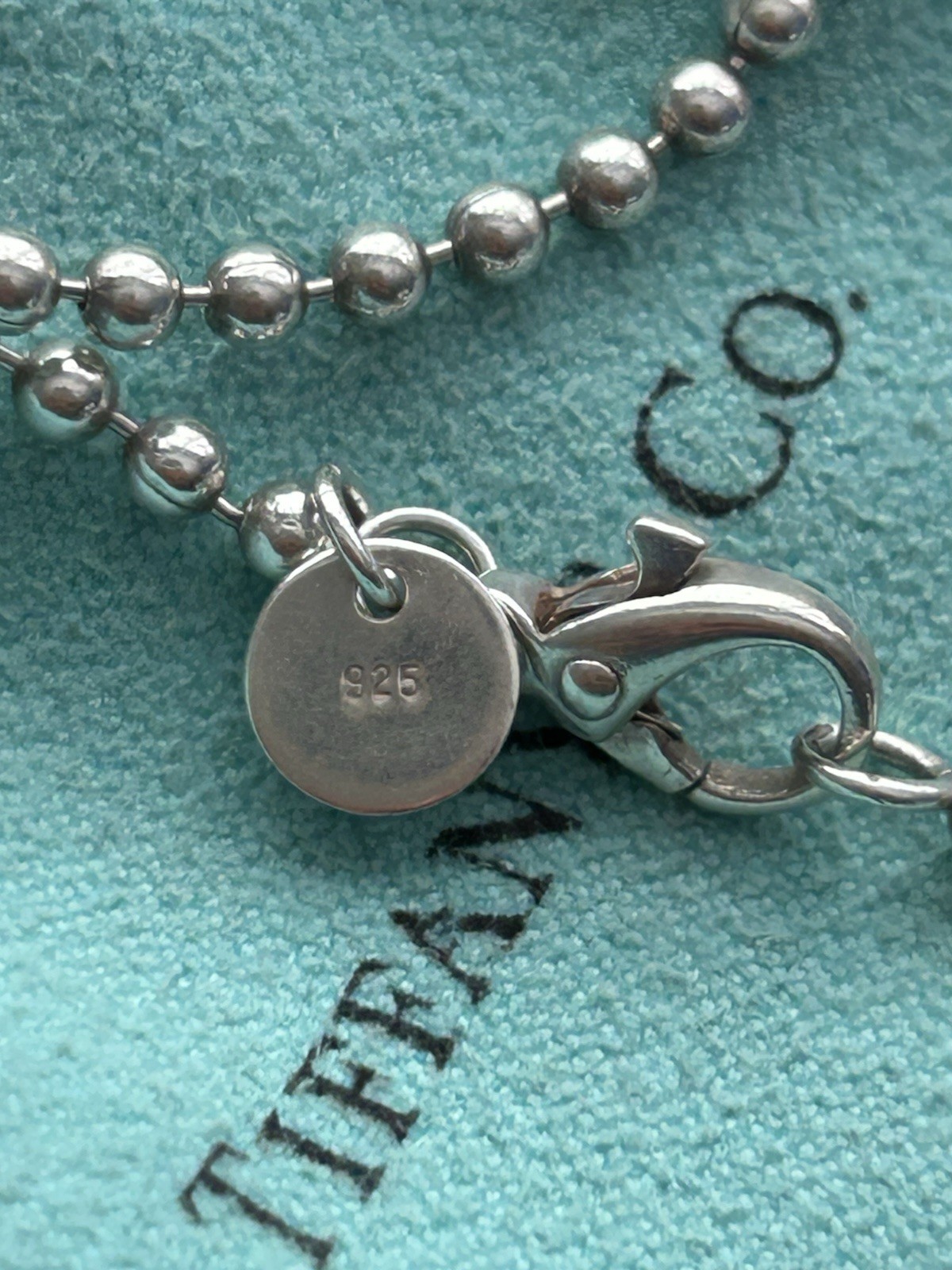Tiffany & Co. Return to Tiffany 925 Silver Heart Tag Ball Chain Necklace