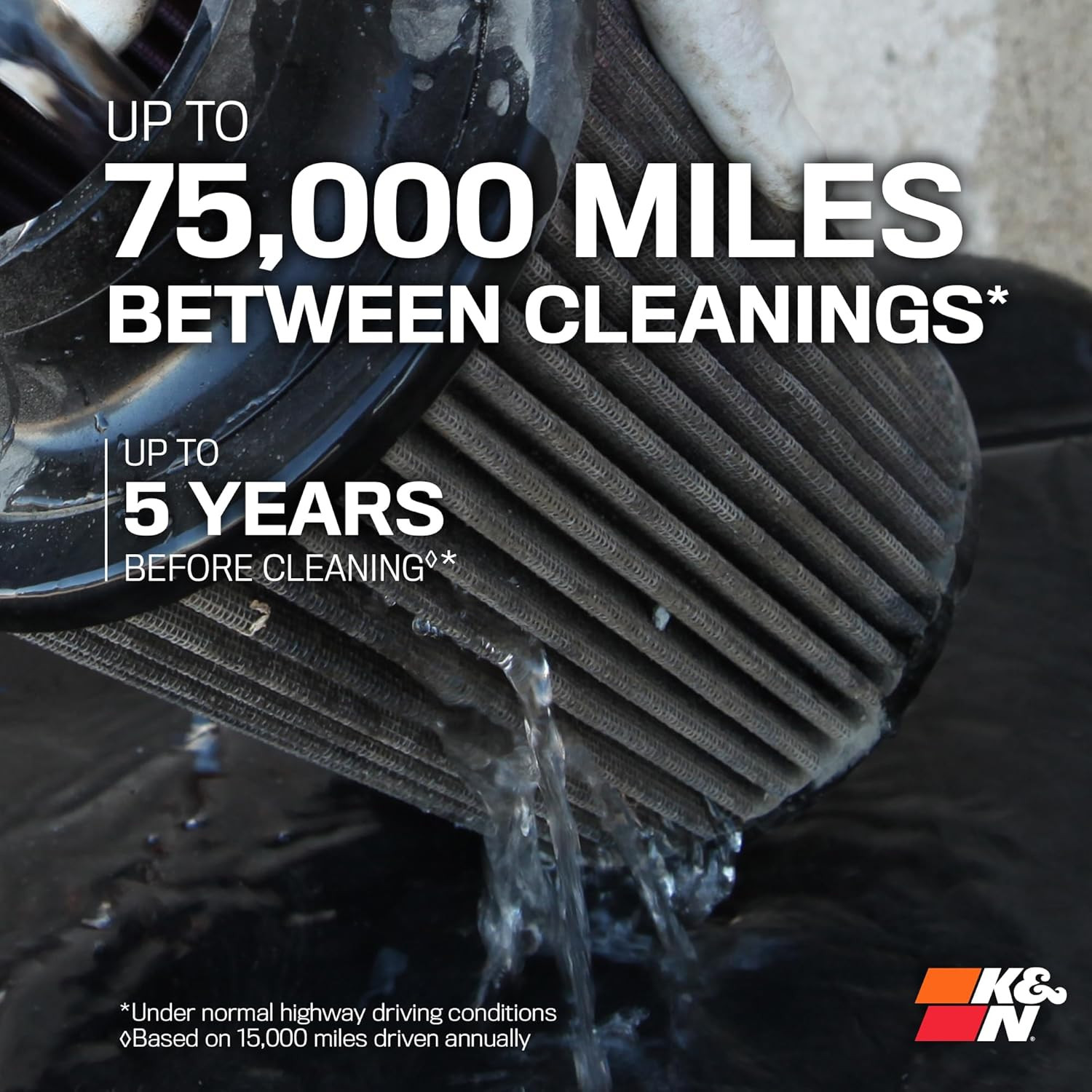 K&N High-Flow Original Lifetime Universal Clamp-On Air Filter: High Performance,