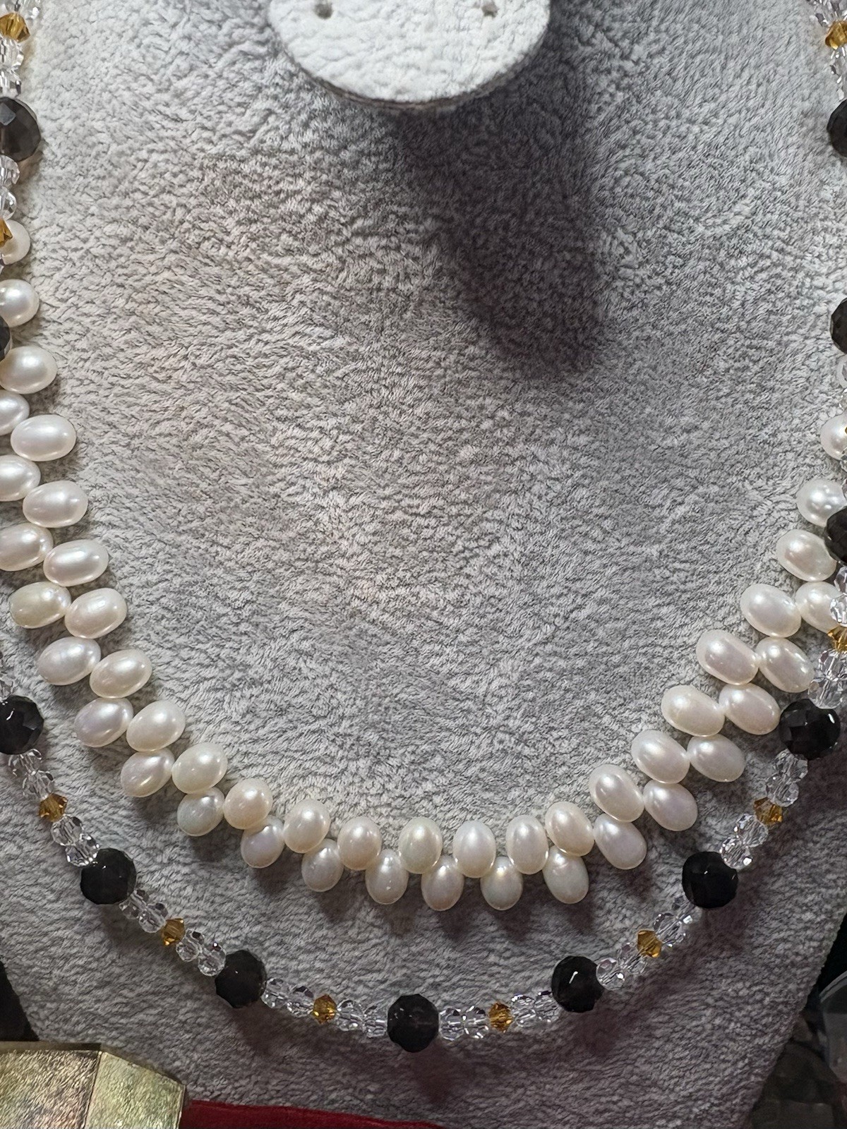 ESTATE 10k Yellow Gold Cultured Pearls Beads Doble Strand Necklaces 51.49G