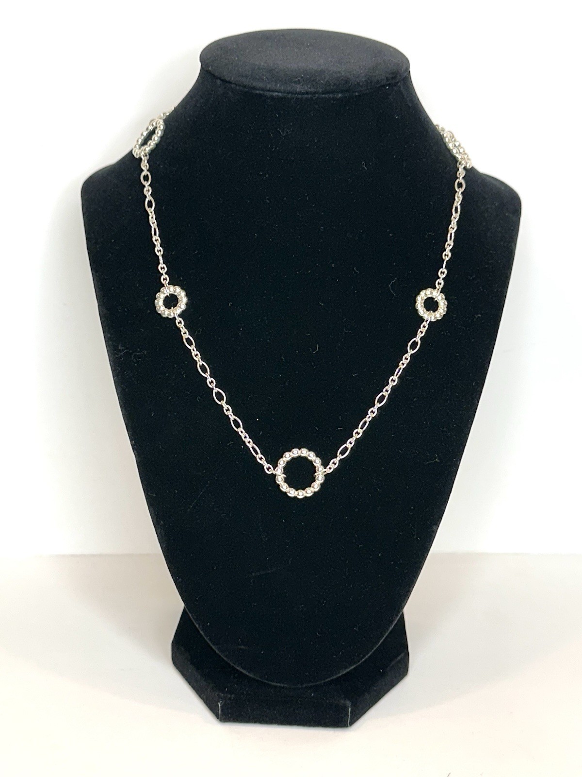 John Hardy 925 Sterling Silver 18″ Beaded Circle Station Necklace, Pouch & More!
