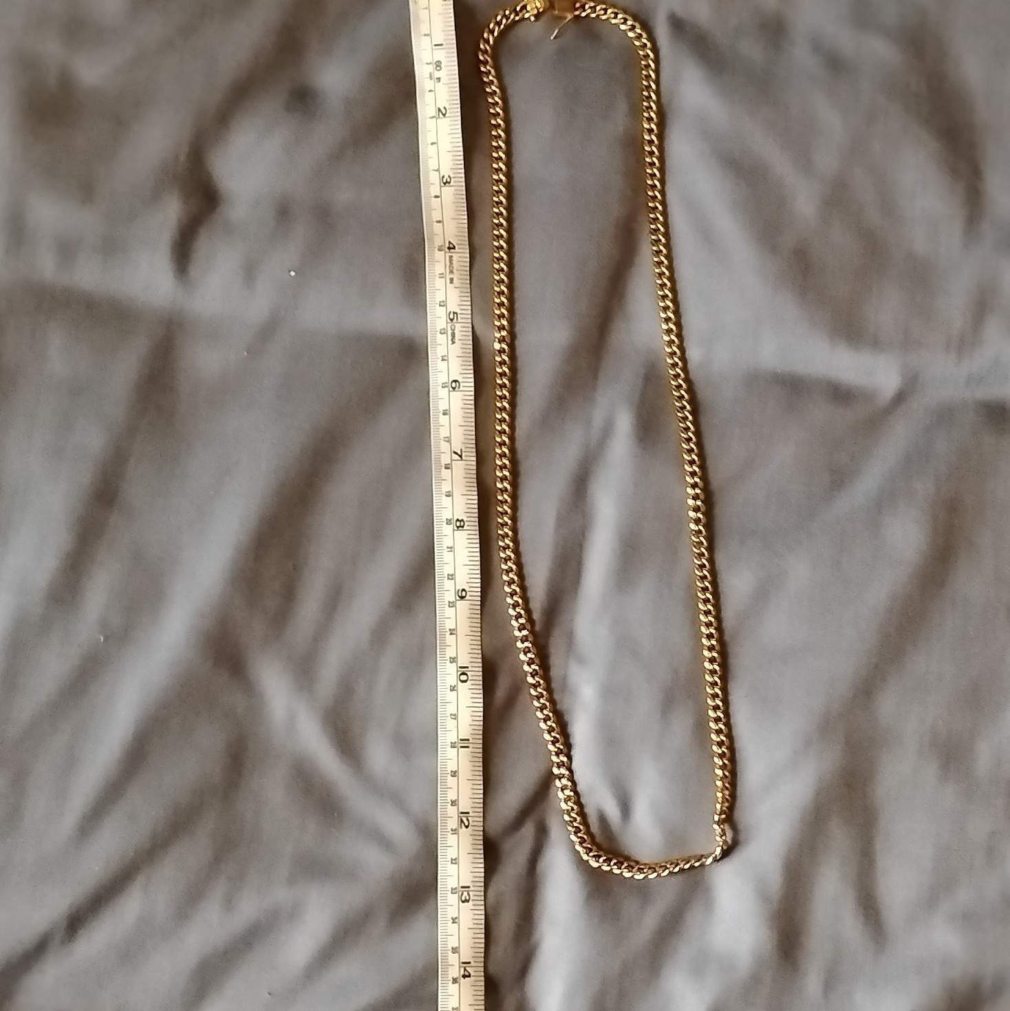 SPCY Brand Yellow Gold Curb Link Chain Necklace 28″ Long