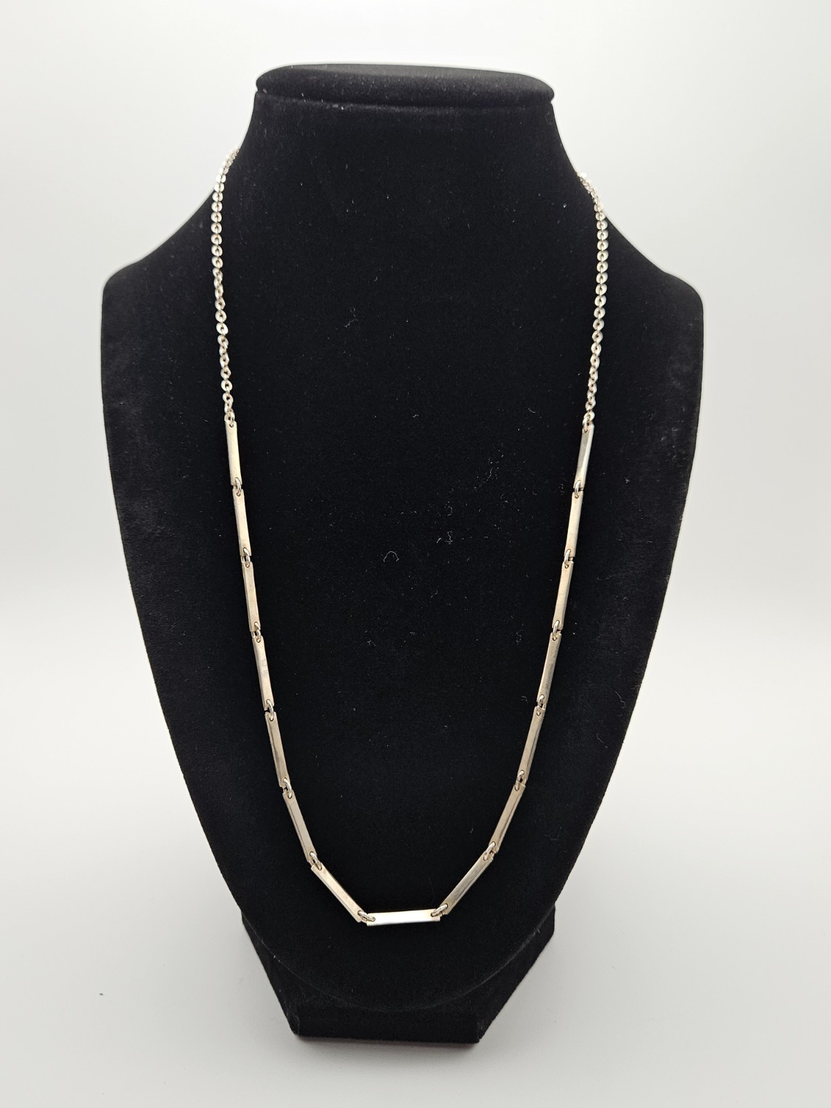 900 Unique Link Sterling Silver 22in Necklace Bar And Cable Link