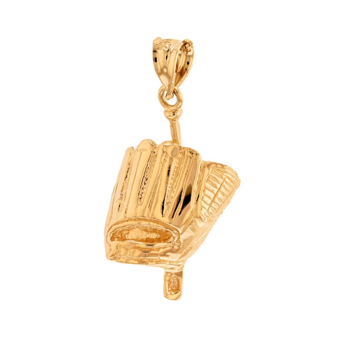 Gold Baseball Pendant Necklace (Available in Yellow/Rose/White Gold)