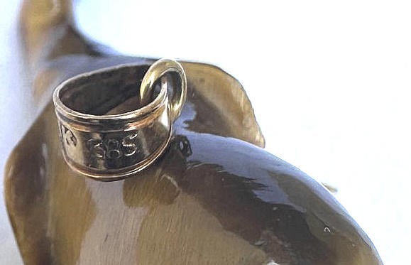 Beautiful 14K Gold and Natural Tiger Eye Stone Elephant Pendant