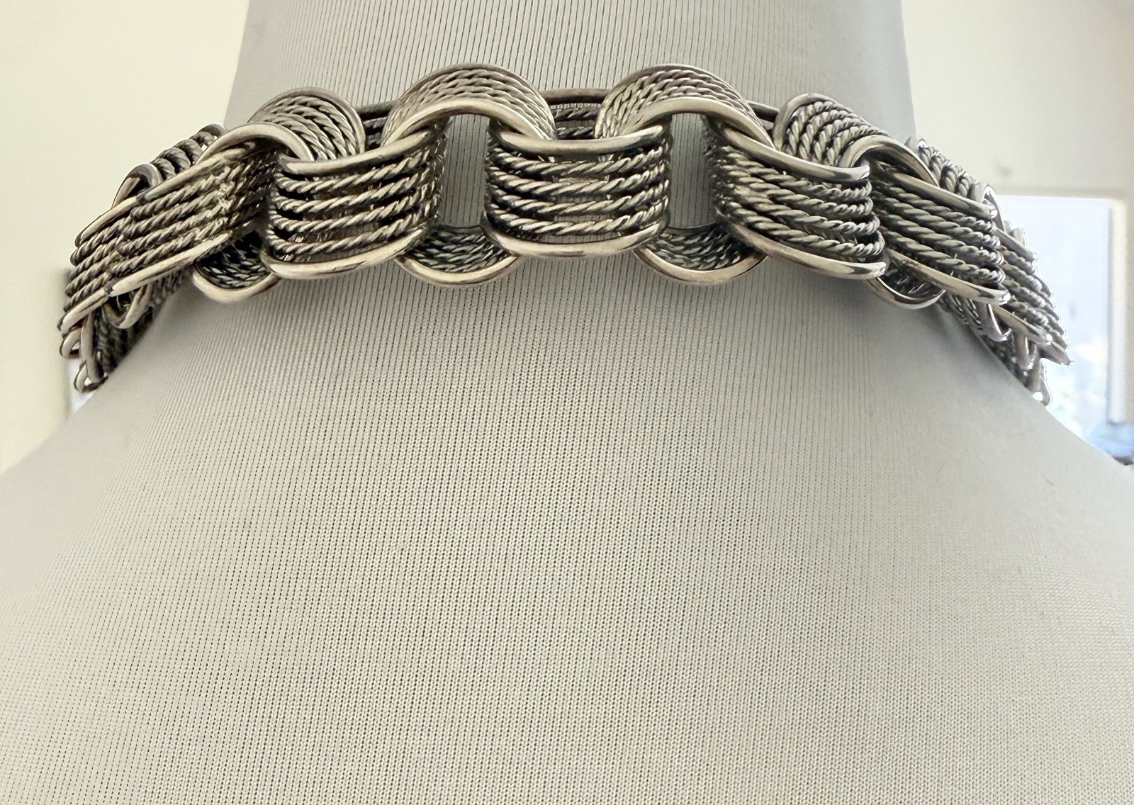David Yurman Origami Chain Link Necklace Sterling Silver Original Box 18” 188gr