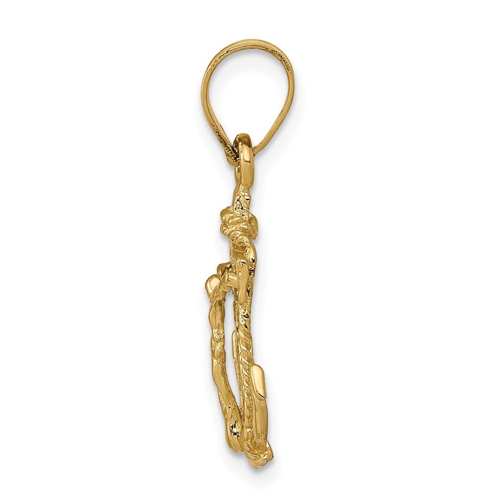 10K Yellow Gold Mariners Cross Pendant for Women 1.02g, L-26mm, 14mm