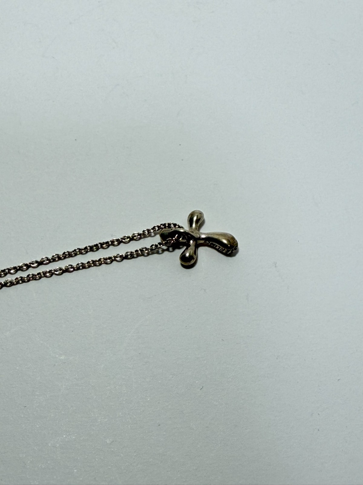 Tiffany & Co. Cross Small Pendant Necklace Peretti Silver925 excellent F/S