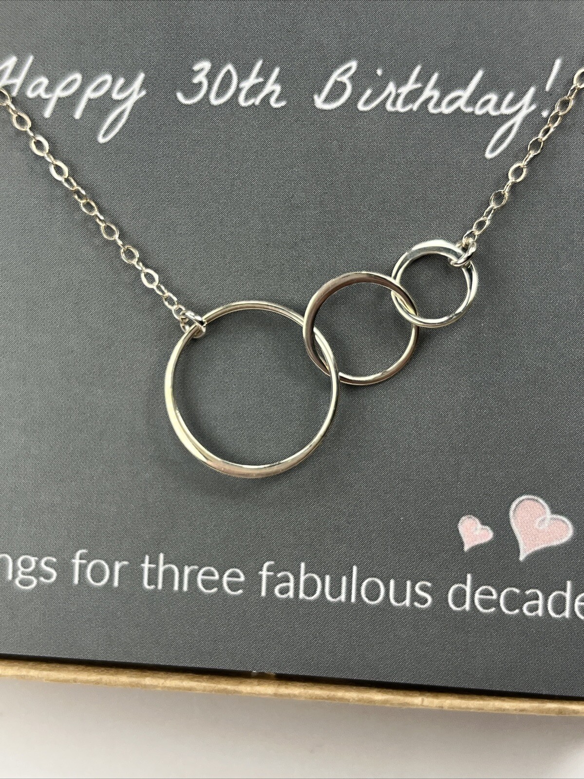 Efytal Necklace “Happy 30th Birthday” .925 Sterling Silver NEW IN BOX